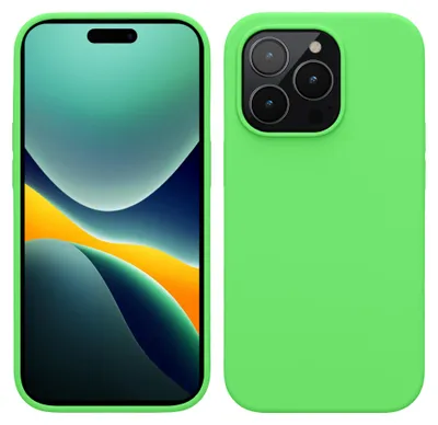 Produktbild von kwmobile Handyhülle für iPhone 14 Pro Hülle, für iPhone 14 Pro Case - Hülle Silikon - kabelloses Laden - Limettengrün