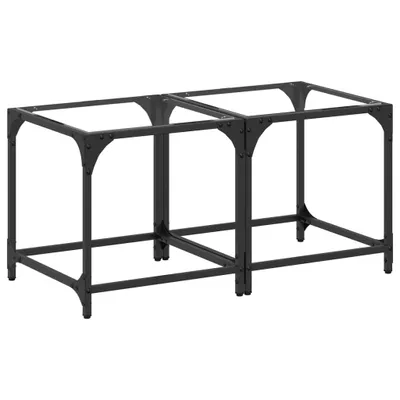 Produktbild von vidaXL Couchtische mit Glasplatte 2 Stk. Transparent 40x40x40 cm Stahl