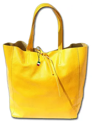 Obrázok produktu pre Talianska kožená kabelka "shopper" žltej farby, s rúčkami, vyrobená z prírodnej kože, dámska, model Florence D3OTF112Y