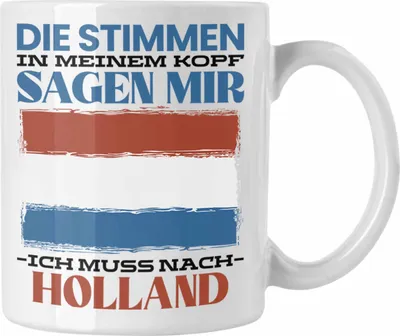 Produktbild von Trendation - Holland Tasse Urlaub Heimat Geschenk Spruch Niederlande Geschenkidee (Weiß)