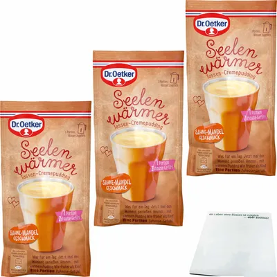 Produktbild von Dr. Oetker Seelenwärmer Sahne Mandel 3er Pack (3x58g Beutel) + usy Block