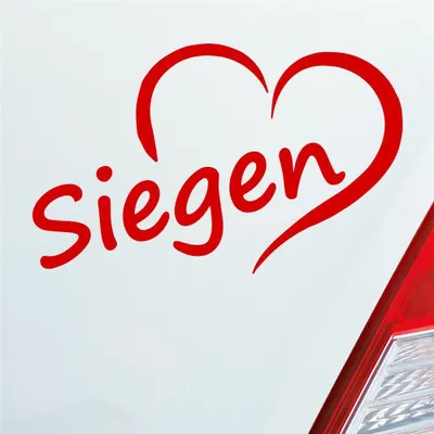 Produktbild von Auto Aufkleber Siegen Herz Stadt City Love Liebe Heimat 13,5x8 cm Rot Sticker Heckscheibenaufkleber