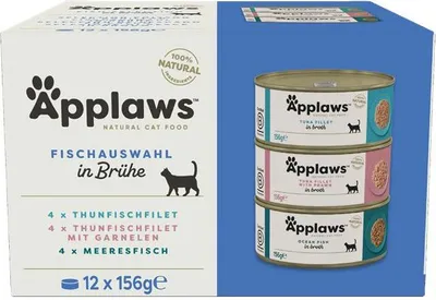 Image de Applaws chat nourriture humide en boîte sélection poisson 12 x 156 g