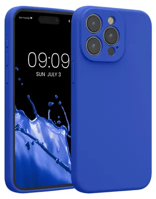 Produktbild von kwmobile Hülle kompatibel mit Apple iPhone 15 Pro Max - Hülle Silikon gummiert - Handyhülle - Handy Case in Baltik Blau