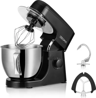 Produktbild von ZEEGMA Planeet MIX Küchenmaschine, Knetmaschine, Teigmaschine 1800 W, Multifunktionaler Roboter mit Schüssel 5L Griff und Deckel, 8