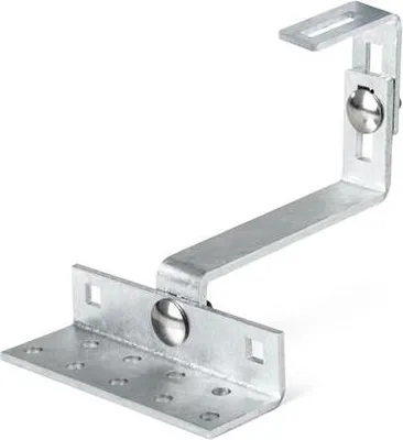 A metal bracket for a roof.