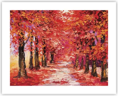 Produktbild von Poster - Poster ohne Rahmen - Herbst Park Allee - 50x40 cm - Wand Bild - Wanddeko - Wandbilder - Kunstposter - Wandposter - Bilder - Kunstdruck - Wanddekoration - Wandbild - P2XAA50x40-4292