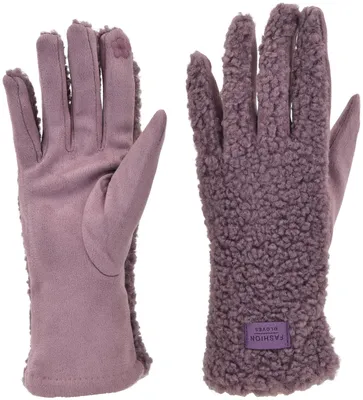 Produktbild von styleBREAKER Damen Touchscreen Handschuhe mit Teddyplüsch | Weiche warme Winter Fingerhandschuhe | Kuscheliger Smartphone Handschuh in vielen Farben