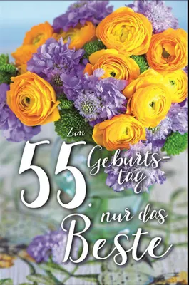 Produktbild von 55. Geburtstag - Karte mit Umschlag - Blumen
