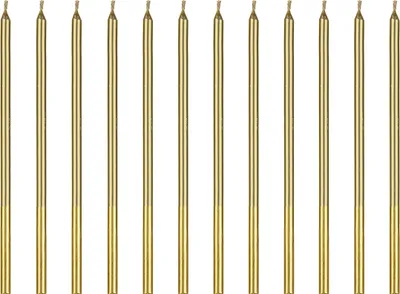 Geburtstagskerzen 14cm glatt 12er Set Gold