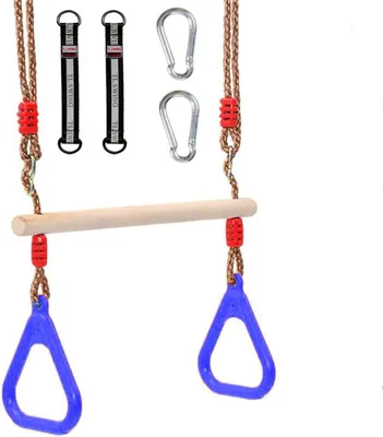 Produktbild von Trapezeshaukel 120 kg, verstellbare Gymnastikringe, Holz, für Innen und Außen