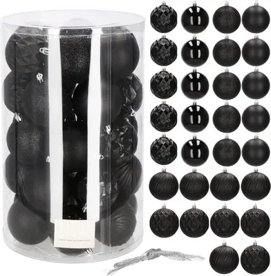 Obrázek produktu pro Vánoční baňky černé mix - 8cm, sada 30ks