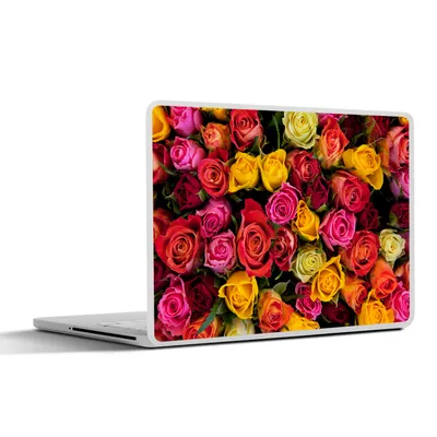 Produktbild von MuchoWow® Laptop Aufkleber Sticker Cover Rosen - Rosa - Rot 40x30 cm - Laptop Dekoration - Selbstklebend