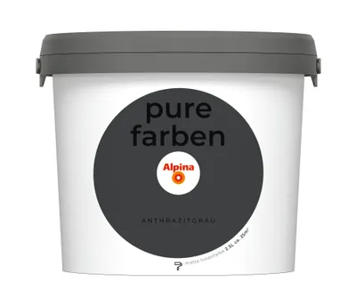 Produktbild von Alpina pure farben Wandfarbe anthrazitgrau 2,5 L