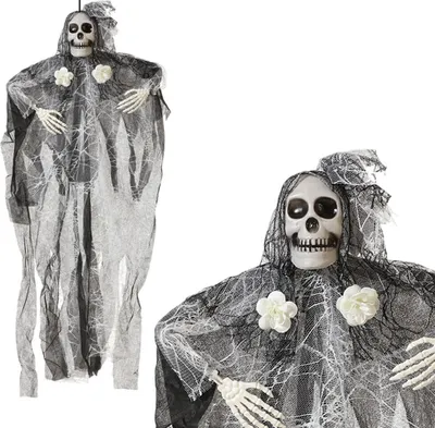 Obrázek produktu pro Halloween dekorace kostra 90 x 70 cm nevěsta