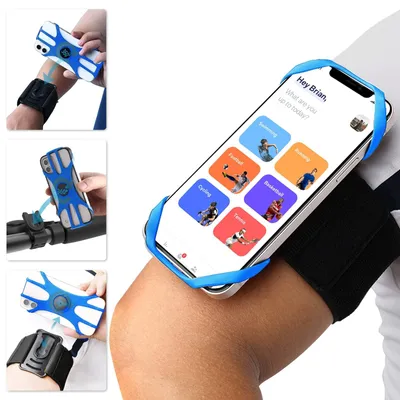 Productafbeelding van 3-in-1 Harder voor Telefoon - Verstelbare Sportarmband - Blauw