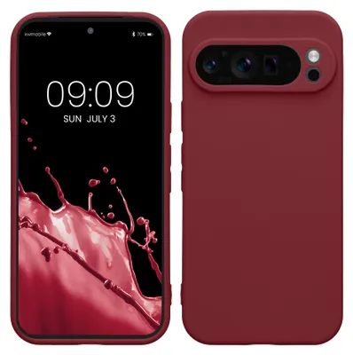 Produktbild von kwmobile Handyhülle für Google Pixel 9 Pro Hülle - weiches Handy Silikon Case - Schutzhülle Cover - Bordeaux Violett