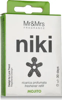 Produktbild von Mr&Mrs Fragrance Niki, Auto, Schwarz, Silber, Cassis, Limette, Mojito, 45 Tag(e)