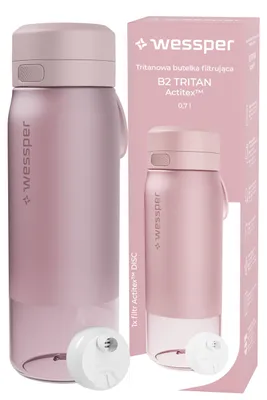 Produktbild von Wasserspender Tritan Trinkflasche 700ml mit Actitex Filter, BPA-frei, Rosa