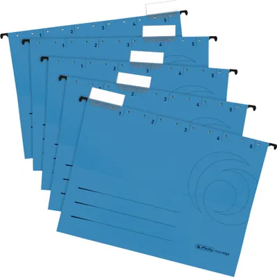 Produktbild von herlitz Hängemappe seitlich offen blau DIN A4 5 Stück
