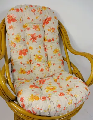 Produktbild von Polster , Kissen für Drehsessel / Schaukelstuhl Ersatzpolster L 130 cm , Stoff Mirha Leinen Flowers