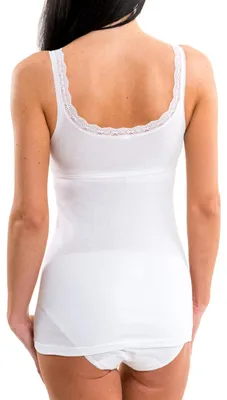 Produktbild von HERMKO 2er Pack Damen BH-Hemd - Unterhemd mit Spitze für Cup B + C - Weicher, hochwertiger Baumwolle/Modal Mix 175803850, Farbe:weiß, Größe:48/50 (XL)