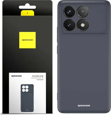 Zdjęcie produktu dla Silikonowe etui SPACECASE Silicone Case do Poco F6 Pro 5G Czarny