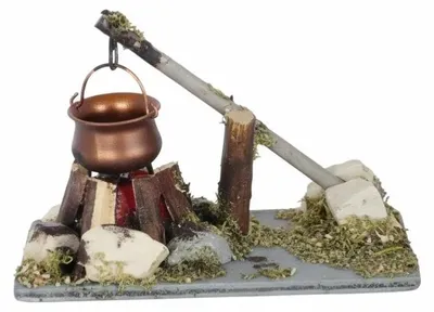 Produktbild von Hirten-Lagerfeuer mit Kessel, 3,5V, für Miniaturwelten