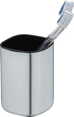 Produktbild von WENKO Zahnputz Becher Edelstahl Zahnbürsten Halter Alassio Bad Accessoires WC
