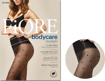 Produktbild von Strumpfhose mit schwarz gepunkteter Erbse Flachbaucheffekt 2 Black