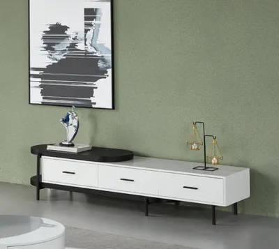 Immagine prodotto di Parete attrezzata soggiorno rtv lowboard legno bianco mobili nuovi design moderno