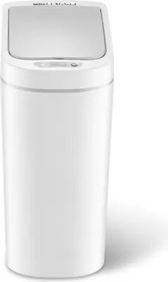 Productafbeelding van Automatische sensorische afvalbak, waterdicht, slimme woning, afvalbak met deksel, opbergbox, automatische opening en sluiting, duurzaam materiaal, afvalbak - wit