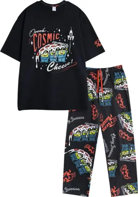 Image de Toy Story - Pyjama « Ooooh, Cosmic Cheese » avec pantalon long pour homme, manches courtes NS9244 (XL) (noir)