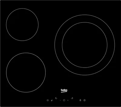 Image de Table de cuisson vitrocéramique 60cm 3 feux 5700w noir - Beko - HIC63402T -