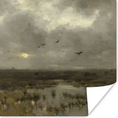 Produktbild von MuchoWow® Poster Der Sumpf - Gemälde von Anton Mauve 75x75 cm - Wand Dekoration
