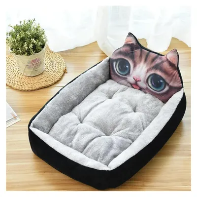 Image de Lit pour animaux de compagnie en forme de maison, lavable, pour petits chiens et chats