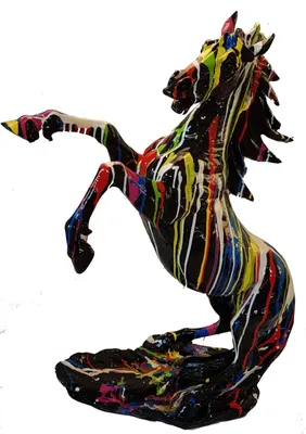 Produktbild von Designer Abstrakte Figur Moderne Figuren Dekoration Pferde auf einem Ständer Neu