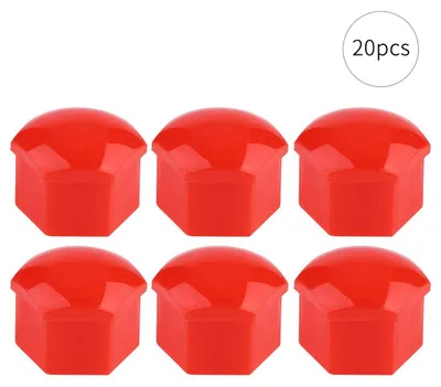 Zdjęcie produktu dla 20 szt. nakładek zabezpieczających śruby piasty koła samochodowego, 21 mm, czerwone