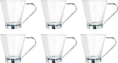 Produktbild von 6 Latte Macchiato Gläser 140ml Kaffeegläser Teeglas mit Metal Henkel