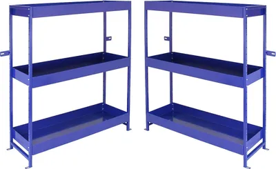 Obrázek produktu pro Monster Racking 2 ks – vybavení do vozidla, regál do auta, třídicí systém, regálový systém, regál na nářadí, dodávka, 116,5 cm x 115 cm x 34,8 cm, regálový systém do auta, regál do dílny, kovový regál, regál do auta, regál do vozidla, modrý