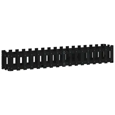 Produktbild von Hochbeet Latten-Design Schwarz 200x30x30 cm Massivholz Kiefer