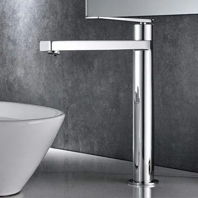 Produktbild von Ibenzoa® Einhebel-Waschtischarmatur 235 mm, Chrom – wassersparende Badarmatur für Waschbecken & Dusche mit Keramikventil und flexiblem Edelstahlanschluss