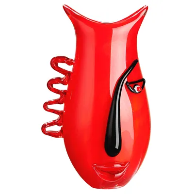 Produktbild von Casablanca by Gilde  Glasart Design-Vase Red Vista  durchgefärbt, handgearbeitet H. 33 cm,39503