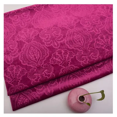 Image de Omgoods - Tissu en velours à motif floral, vendu au mètre, largeur : 145 cm