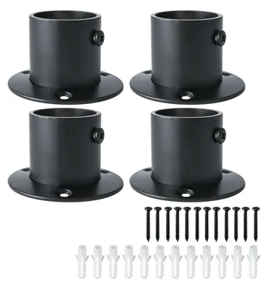 Flanschhalter für Kleiderstange, Edelstahl, 32 mm, schwarz