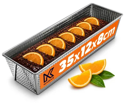 Produktbild von KADAX Rechteckige Brotbackform "Ellos", Kuchenform mit Antihaftschicht, Backform, Silber, 35 cm