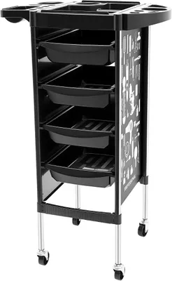 Immagine prodotto di Carrello per parrucchiere, carrello da lavoro girevole, carrello multifunzione per parrucchiere, carrello per salone di bellezza, accessori, armadio portaoggetti con cassetti e ruote, carrello con più cassetti, mobile autoportante