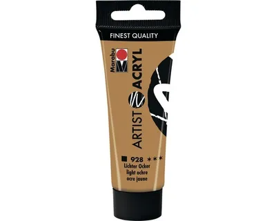 Obrázek produktu pro Akrylová barva Marabu Artist Acryl, světlá okrová 928, 22 ml
