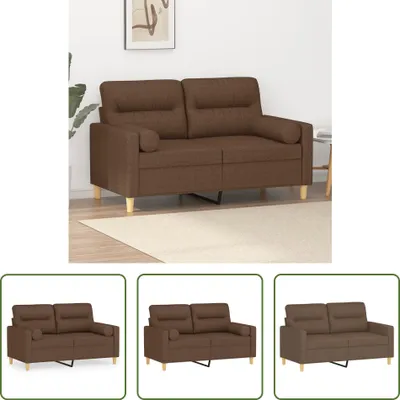Produktbild von The Living Store 2-Sitzer-Sofa mit Zierkissen Braun 120 cm Stoff