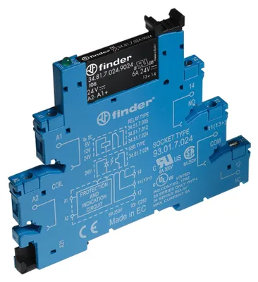 Imagen del producto de Relé de estado sólido SSR Finder, modelo 38.81.7.024.9024, 1S, 6A, E24VDC, A24VDC
